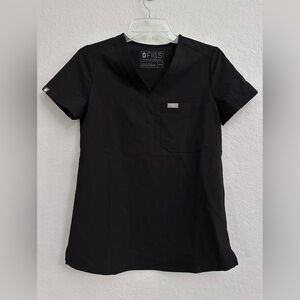 Figs Catarina Scrubs Top Technical Collection Womens Size XXS Black